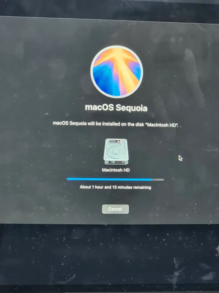 macOS Sequoia being reinstalled on a laptop at PC Laptop Repair in Ilford